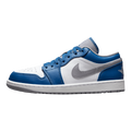 Tênis Air Jordan 1 Low "True Blue" Azul / Cinza