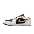 Tênis Air Jordan 1 Low "White Black Metallic Gold Swoosh" Masculino Branco / Preto