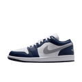 Tênis Air Jordan 1 Low "White Midnight Navy Wolf Grey" Masculino Azul