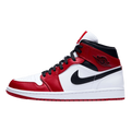 Tênis Air Jordan 1 Mid "Chicago White Heel" Feminino Vermelho / Branco