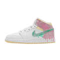 Tênis Air Jordan 1 Mid "Paint Drip" Feminino Rosa