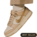Tênis Dunk Low "Metallic Gold" Feminino Dourado