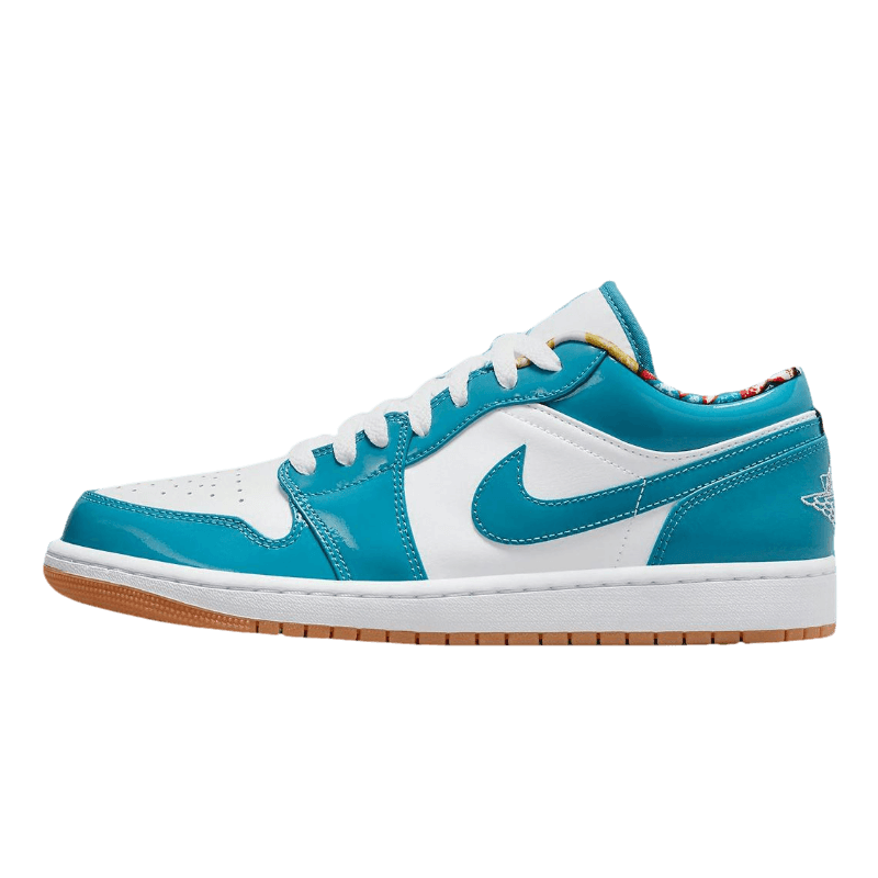 Tênis Air Jordan 1 Low "Barcelona" Branco / Azul